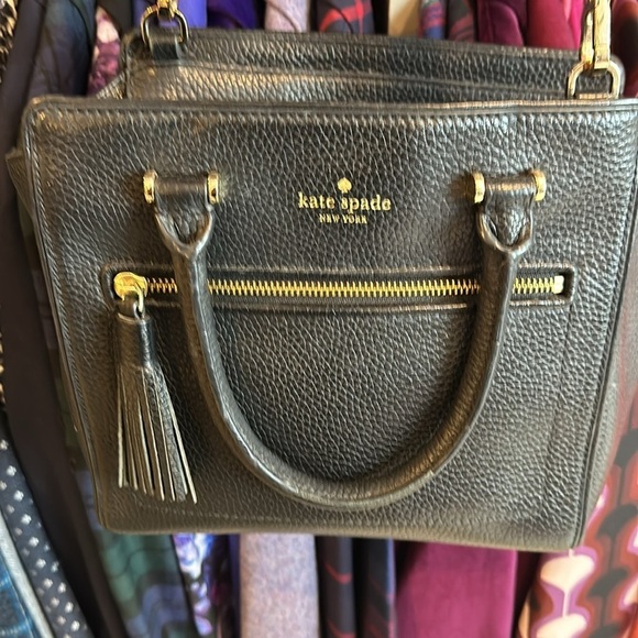 Kate Spade Chester Street Allyn black pebbled leather satchel/crossbody bag - Picture 1 of 6